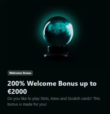 200% Welcome Bonus up to €2000 for Newcomers