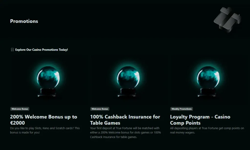 Promo kódy pro True Fortune Casino
