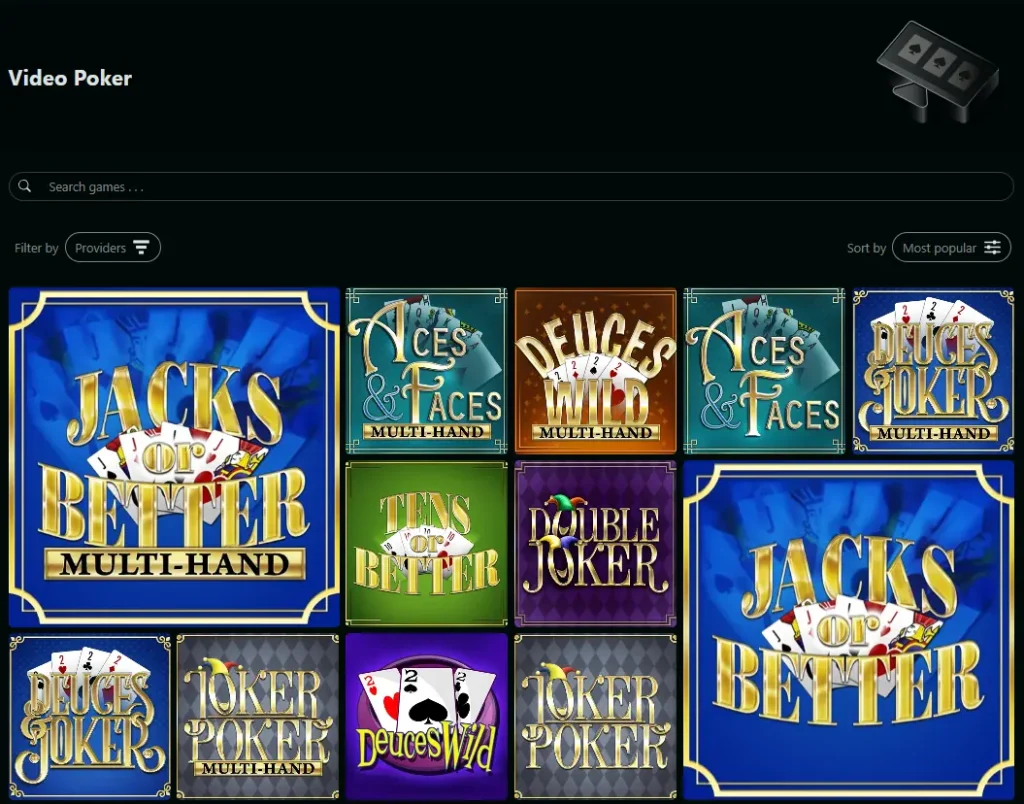 Možnosti video pokeru v True Fortune